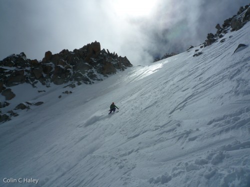 Andreas skiing the North Face of the Tour Ronde.