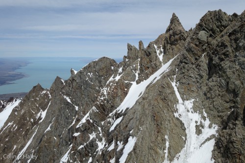 A view out to Cerro Huemul's east ridge, which would soon become "End of Faith."