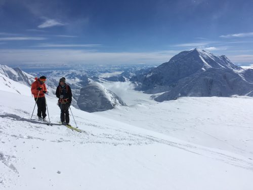 Rob and Joseph Hallépée doing some skiing above the 4,000m camp.