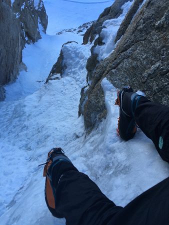 Some ice steps in the Japanese Couloir.